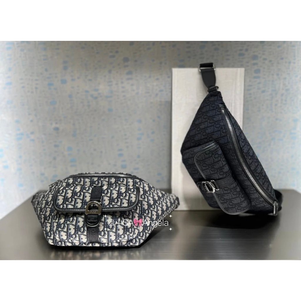 [Certificate Appraiser] ยุคกลาง DIOR DIOR 8 ปรับสายคล้องไหล่ซิปเปิดปิด Jacquard ผ้าฝ้ายและผ้าลินินเอ