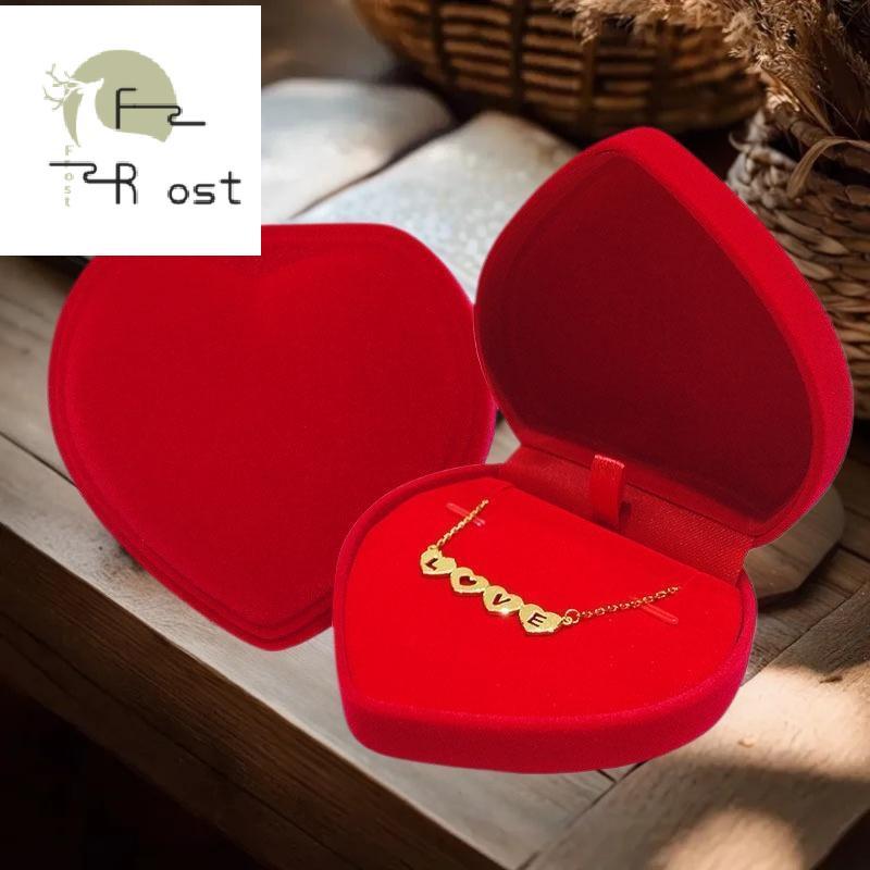 Hth กํามะหยี่หัวใจกล่องเครื่องประดับแหวนสีแดงนุ่มสร้อยคอบรรจุภัณฑ์กรณีหรูหรารักของขวัญแสดงจัดเก็บข้อ