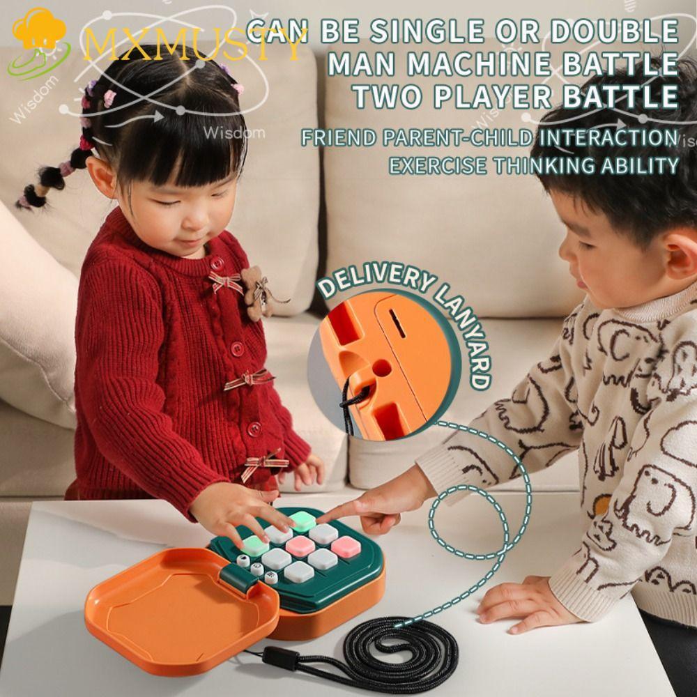 MXMUSTY Montessori Puzzle Table Game, Electronic Educational TIC-TAC-TOE Game, Multifunctional Memor