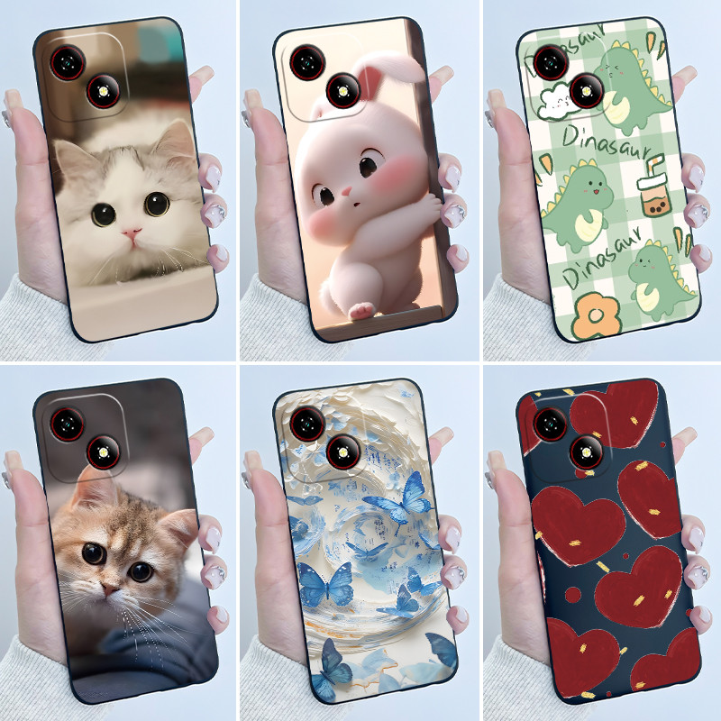 เคสการ์ตูนน่ารักสําหรับ ZTE Blade A35E การพิมพ์เชลล์ฝาครอบป้องกันซิลิโคนอ่อนนุ่มปลอกสีดํา