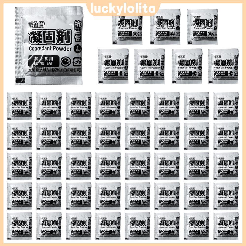 24ชม. 48 ชิ้นแบบพกพาห้องน้ําผงห้องน้ําดูดซับเจลของเหลวขยะ Gelling ผง Poo ปัสสาวะผงสําหรับฉุกเฉินกลางแจ้ง
