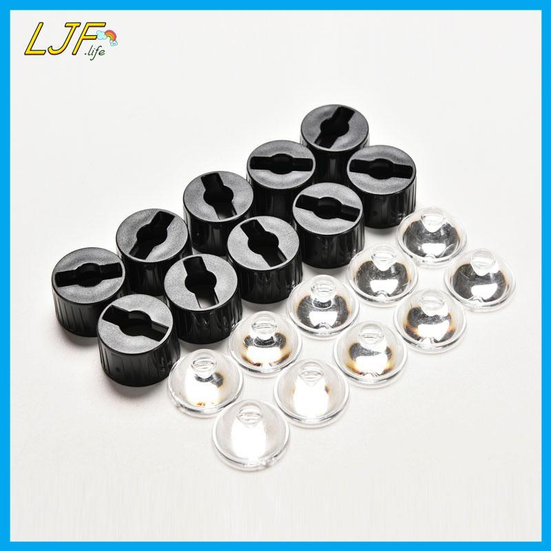 LJF 10 ชิ้น 5 องศาเลนส์ LED สําหรับ 1 วัตต์ 3 วัตต์ LED พลังงานสูงพร้อมสกรู 20 มิลลิเมตรผู้ถือ
