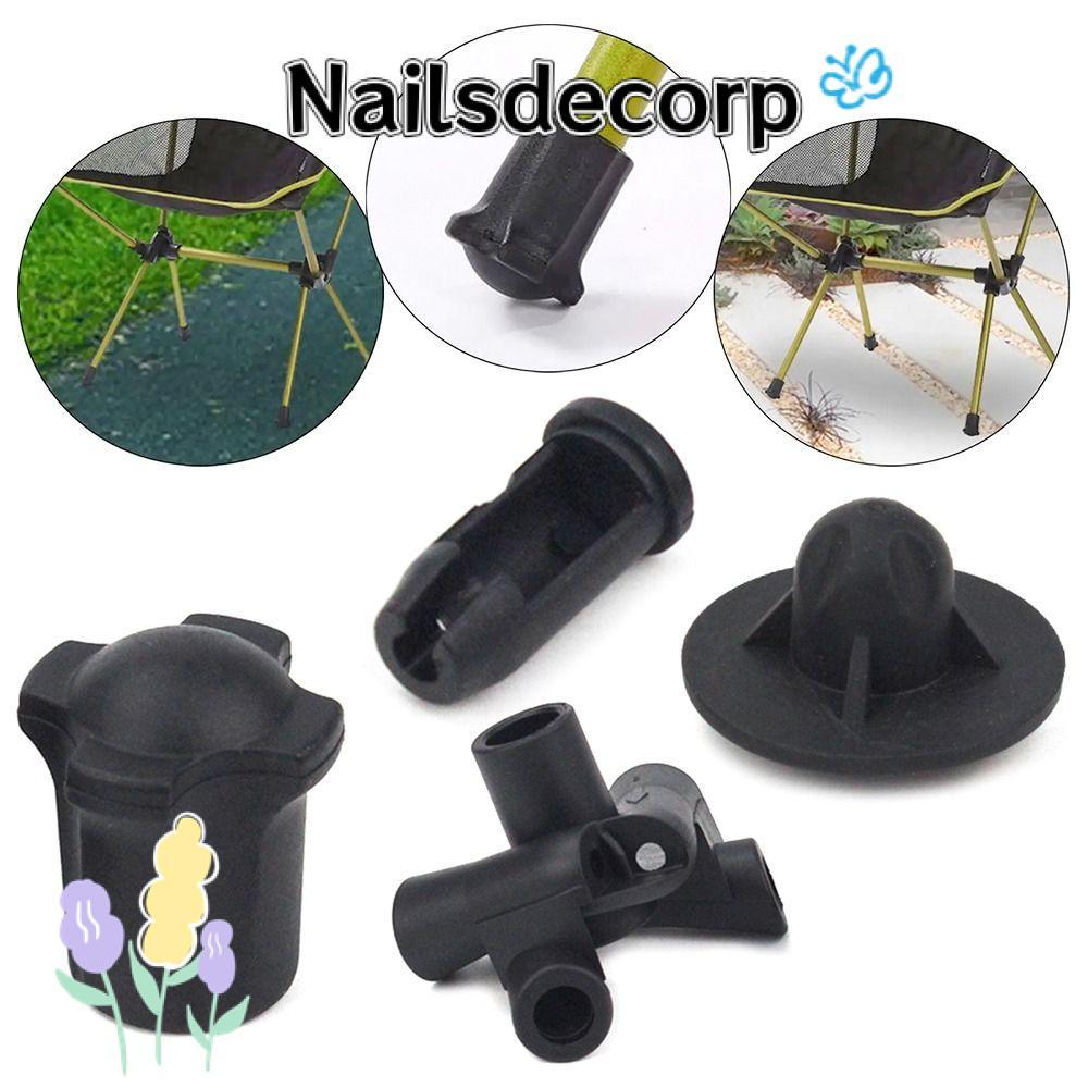 NAILSDECOR 1 ชุดเก้าอี้ขา, อุปกรณ์เก้าอี้ตั้งแคมป์ปลั๊กขั้วต่อขาป้องกัน, ฝาครอบเท้ากันลื่นแบบถอดได้
