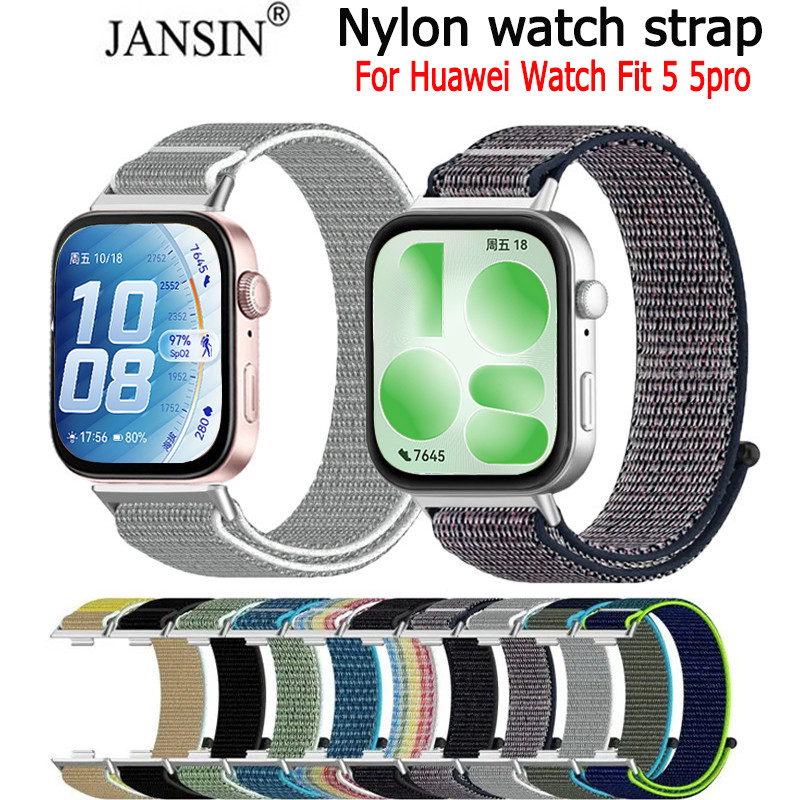 สายไนลอนสําหรับ Huawei Watch Fit 5 5Pro สบาย Breathable Band สําหรับ Huawei Watch Fit 3 4Pro