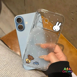 เคสไอโฟน16 เหมาะสำหรับ IPhone 12 11 17 15 14 13 Pro MAX 15 Plus Air กรอบโทรศัพท์ป้องกันการตกของหมีและกระต่าย