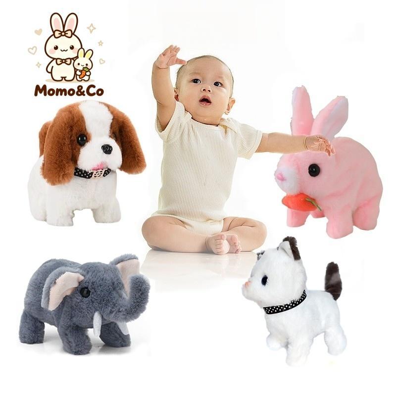 Momo&Co ของเล่น ตุ๊กตาสุนัข น้องหมา ของเล่นเด็ก มีเสียง เดินได้ ใส่ถ่านAA