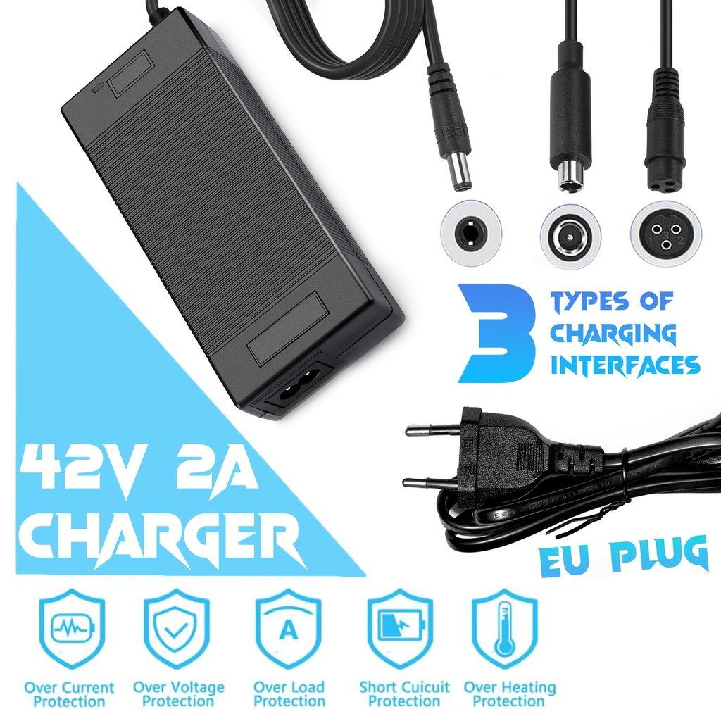 42V 2A สกู๊ตเตอร์ไฟฟ้า Charger EU Plug Universal สําหรับ 36V สกู๊ตเตอร์ไฟฟ้าแบตเตอรี่ลิเธียม, สําหรั