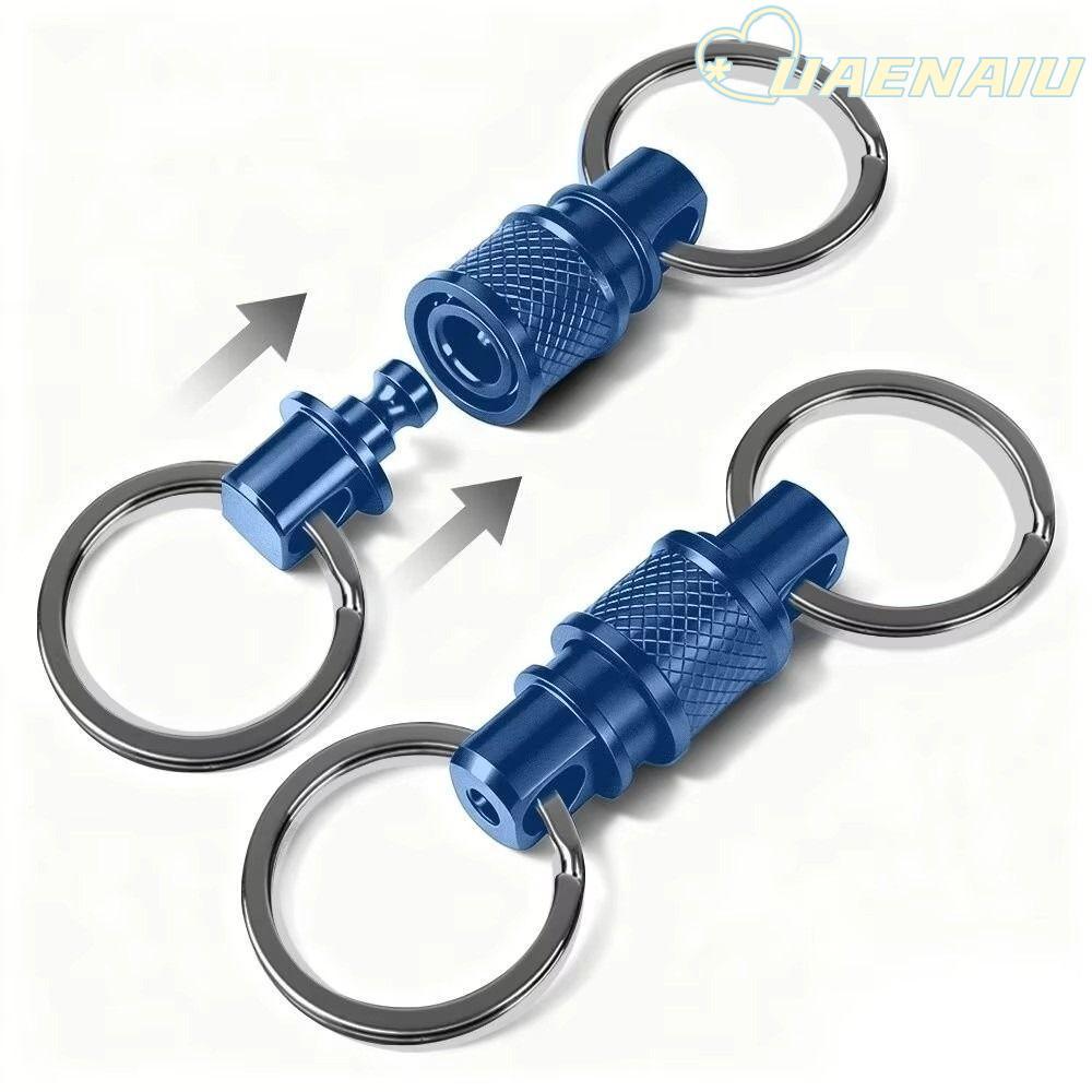 ยูเอนี่ พวงกุญแจ ถอดออกได้ 360° Rotation Retractable Quick Release พวงกุญแจ,อลูมิเนียมขนาดกะทัดรัด Mini ดึง Apart Key แหวน EDC เครื่องมือ