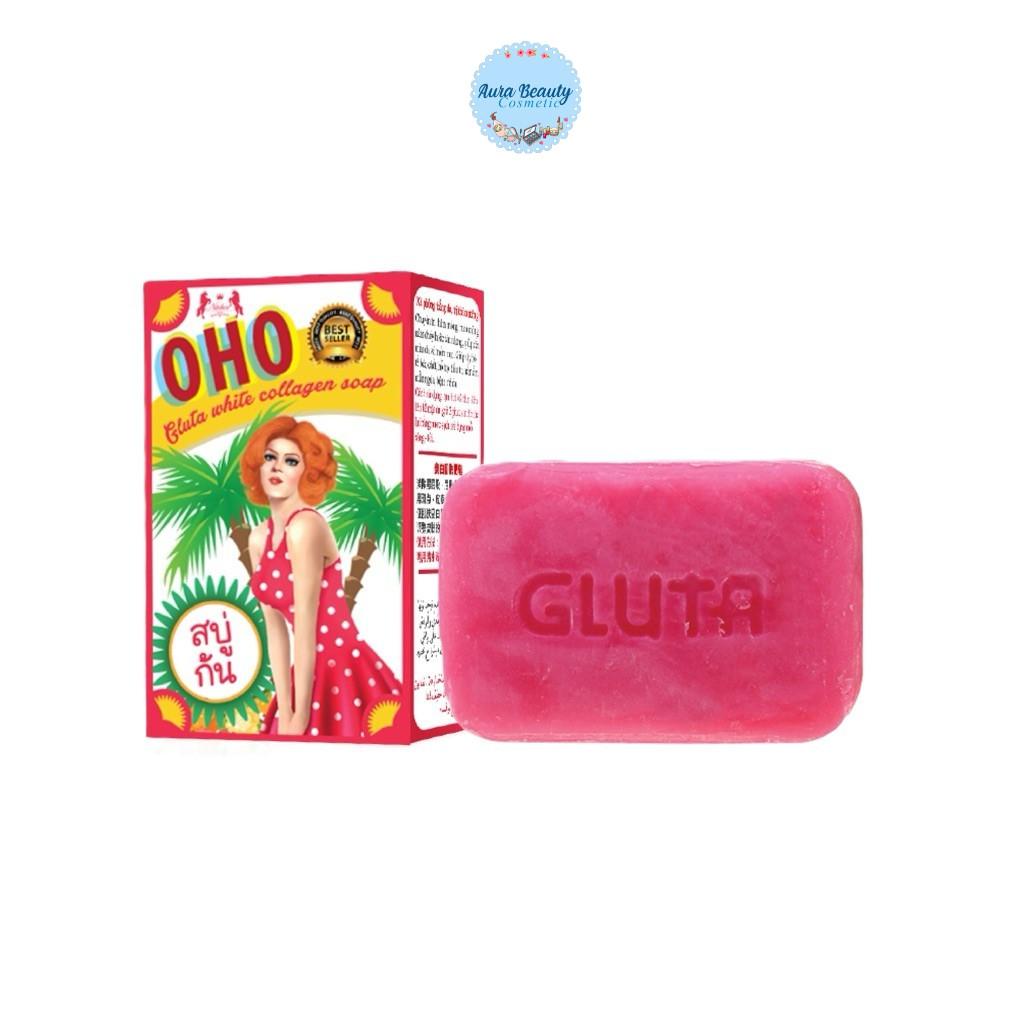 OHO Gluta White Collagen Soap 100g สบู่ก้นขาว สบู่โอ้โห กลูต้า รักษาก้นดำ ด้าน ขาหนีบดำ ร่องขาดำ ให้ขาวเด้ง เนียนสวย
