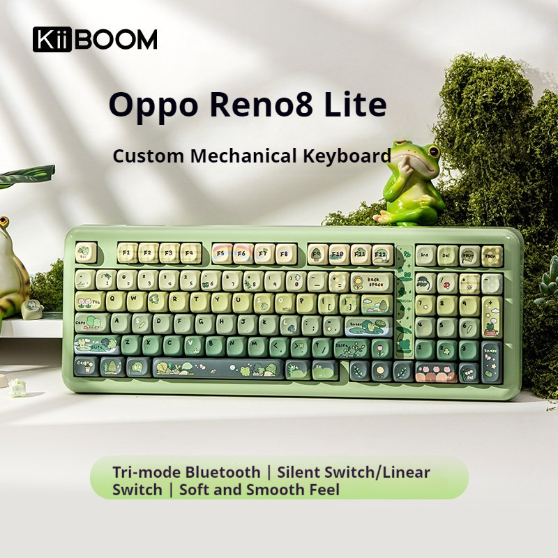 KiiBOOM KiiBOM KiiBOM 98lite คีย์บอร์ดไร้สายบลูทูธสามโหมดสาวเงียบของขวัญสํานักงาน