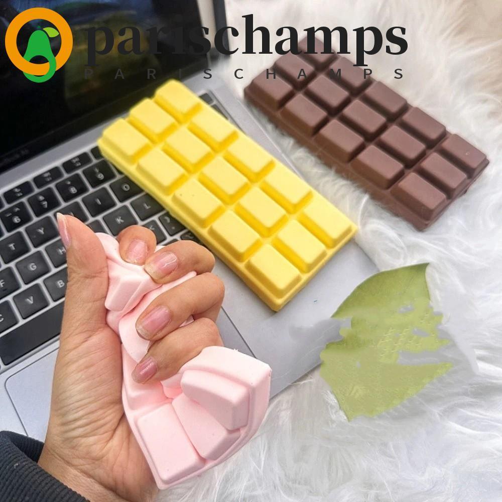 PARISCHAMPS ของเล่นบีบช็อคโกแลตขนาดใหญ่ 16.7 ซม. แบบพกพา ผ่อนคลาย ของขวัญช้า Rebound Squeeze ของเล่น