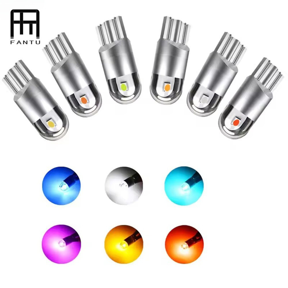 FANTUDZ 1pcs T10 หลอดไฟ LED สีขาว 168 501 W5W โคมไฟ LED T10 Wedge 3030 2SMD LED Auto Wedge หลอดไฟสีข