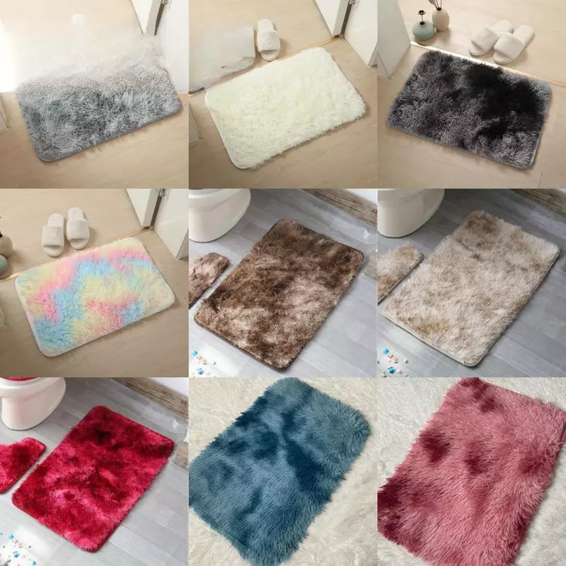 พร้อมส่ง พรมขนนุ่ม พรมขนเช็ดเท้า 40x60 9 สี พรมปูพื้นห้อง พรมนุ่มๆ พรมปูพื้น พรมห้องนอน เทาอ่อน ขาว เทาเข้ม(80x160cm)