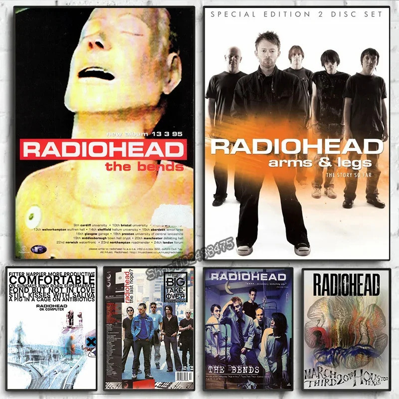 Radiohead OK คอมพิวเตอร์อัลบั้ม Art โปสเตอร์ Vintage ผ้าใบพิมพ์บ้านห้องนอน Wall Decor Ideal Music
