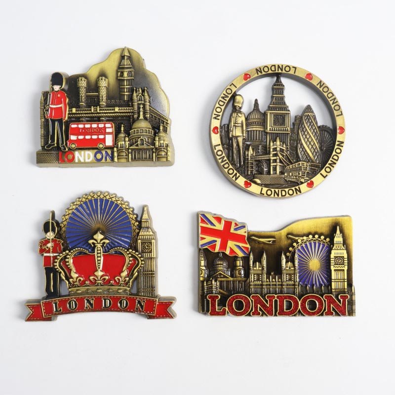 London Themed สติกเกอร์ตู้เย็นโลหะฝรั่งเศส Bus Landmarks แม่เหล็กห้องครัวตกแต่งบ้าน Tourist ของที่ระลึกสติกเกอร์แม่เหล็ก
