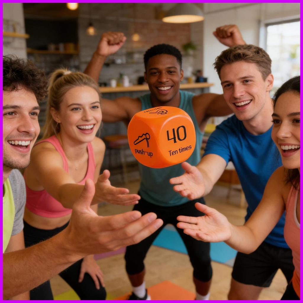 ออกกําลังกายลูกเต๋า 6 ด้านสนุกอุปกรณ์เกมกีฬา 2 ชิ้นเกมลูกเต๋าฟิตเนสรวม Push Ups Lunges และ Jump สําห