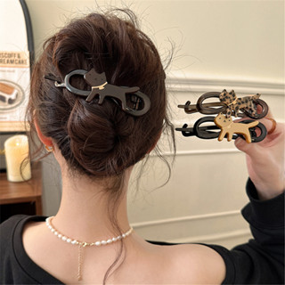 กิ๊บติดผมทรงตรงลายเสือดาวสำหรับผู้หญิง พร้อมคลิปขนาดใหญ่ เพื…