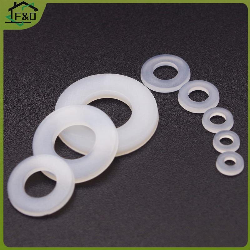 F&O 500 ชิ้นชนิดบรรจุกล่องพลาสติกไนลอนแบนเครื่องซักผ้าธรรมดา Spacer ฉนวนกันความร้อนปะเก็นแหวน Assort