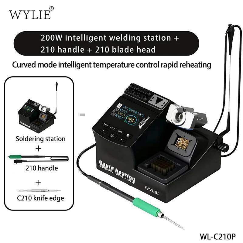 WYLIE WL-C210P สถานีเชื่อมอุณหภูมิคงที่ 200W จอแสดงผลดิจิตอล C210 เคล็ดลับสําหรับ DIY Precision เชื่
