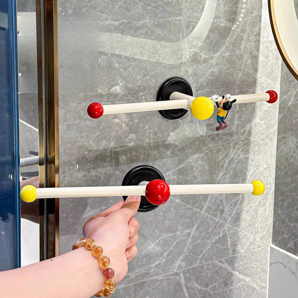 Dopamine ราวแขวนผ้าเช็ดตัวห้องน้ํา Wall-Mounted เครื่องประดับผมกิ๊บติดผมชั้นวาง Home Organizer
