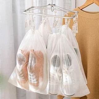 Feiyangถุงผ้าใส่รองเท้า เก็บรองเท้า ถุงป้องกันฝุ่น มีสายรูดปิดปากถุง ห้อยแขวนได้ 1 ชิ้น