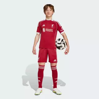 adidas ฟุตบอล เสื้อฟุตบอลชุดเหย้า Liverpool FC 25/26 เด็ก สีแดง JV6436