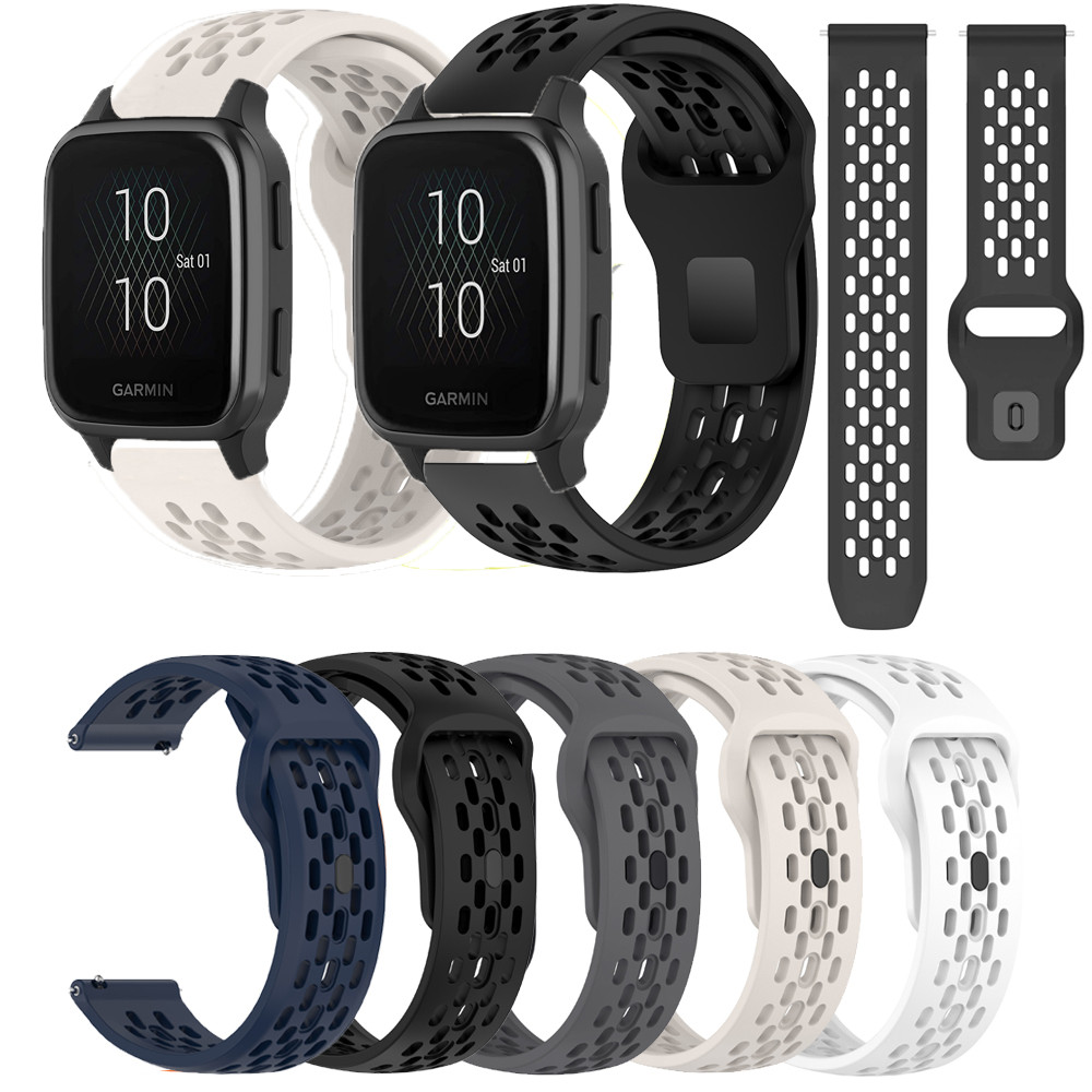 สายซิลิโคนสําหรับ Garmin Venu Sq 2 /venu2 plus Vivoactive 3 5 6 องค์ประกอบเพลงอุปกรณ์เสริมนาฬิการะบายอากาศ