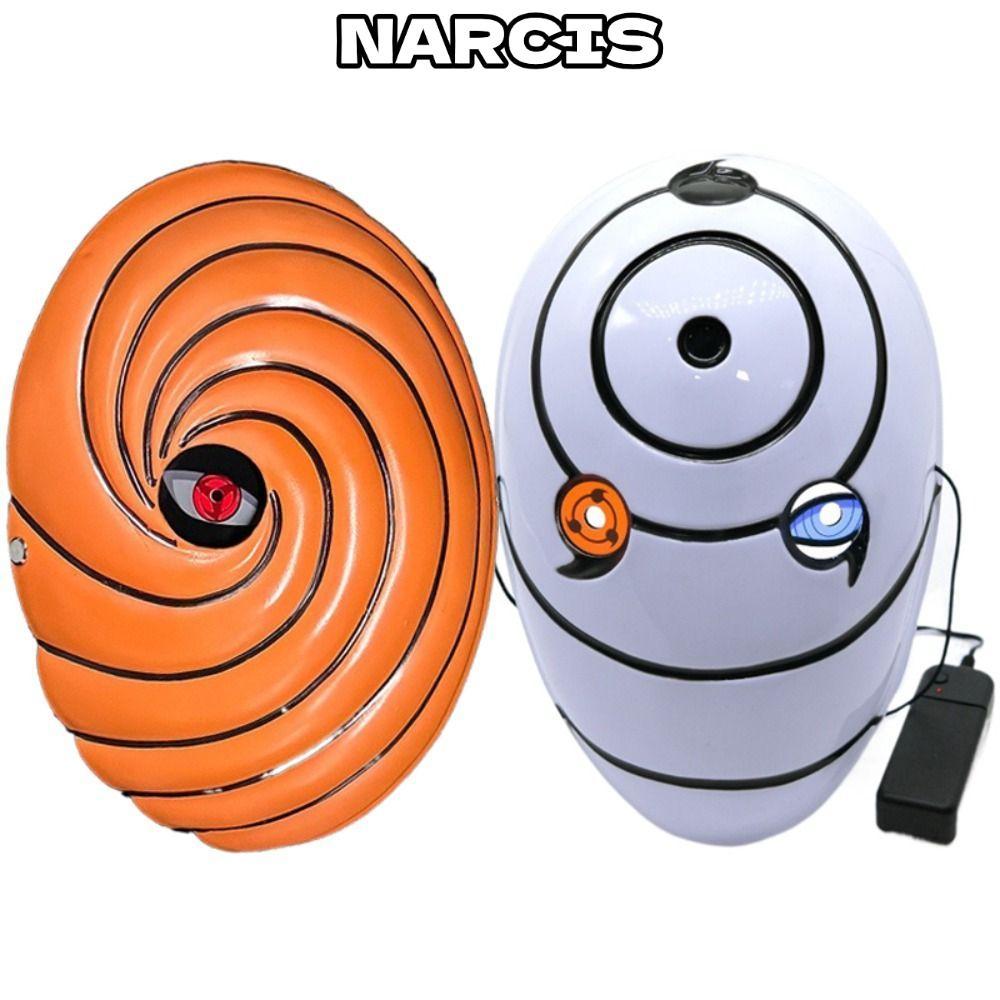 NARCIS Glowing Naruto , Uchiha Obito Cosplay Sharingan Face Cover, 2025 Tobi Full Face Role Play Whi