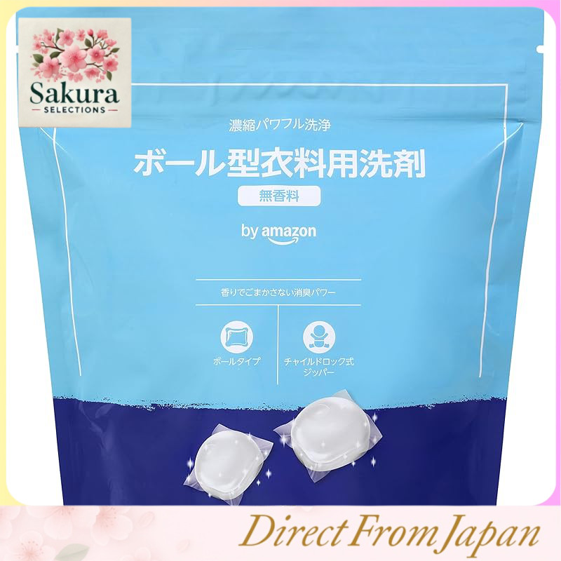 by Amazon Laundry Detergent Ball Type For Clothing 80 Pieces Unscented Made in Japan