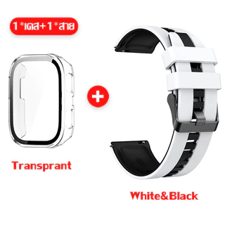 【เคส+สาย】ปกกระจกนิรภัย สายซิลิโคน for Amazfit bip 6 สายยางกีฬาอ่อน ฝาครอบแข็ง วัสดุ PC for Amazfit bip 6