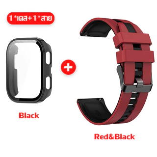 【เคส+สาย】ปกกระจกนิรภัย สายซิลิโคน for Amazfit bip 6 สายยางกีฬาอ่อน ฝาครอบแข็ง วัสดุ PC for Amazfit bip 6