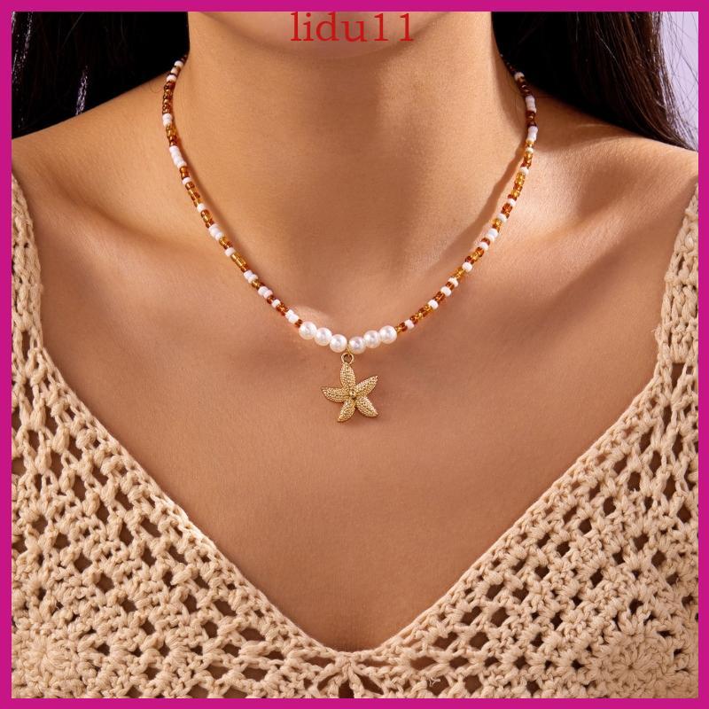 สร้อยข้อมือปลาดาว มุก Millets อุปกรณ์เสริมสำหรับใส่บนหาด