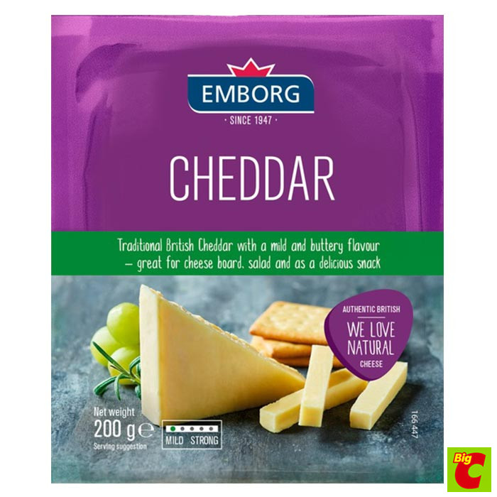 EMBORG Cheddar Cheese Size 200 gram