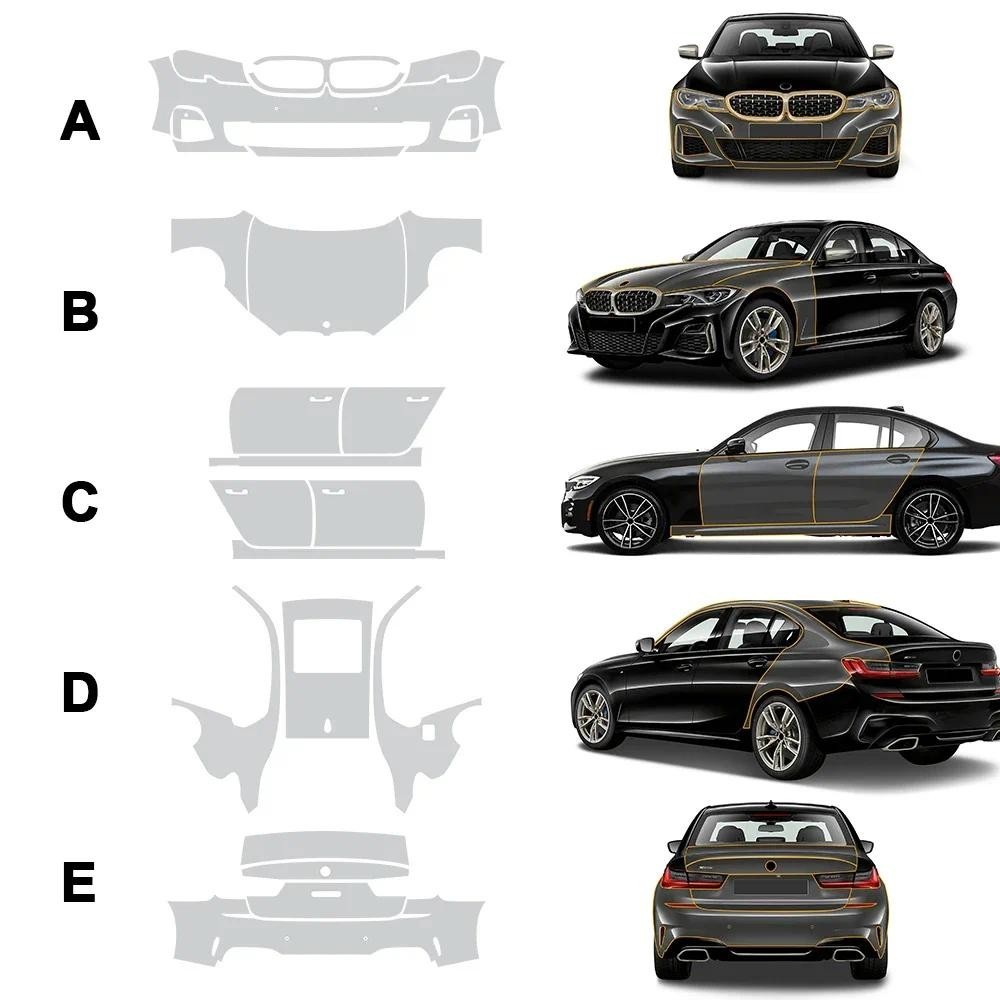 สําหรับ BMW 3 Series G20 M Sport 2019-2022 Pre Cut รถสีป้องกันฟิล์ม Clear PPF ชุด TPU Body สติกเกอร์