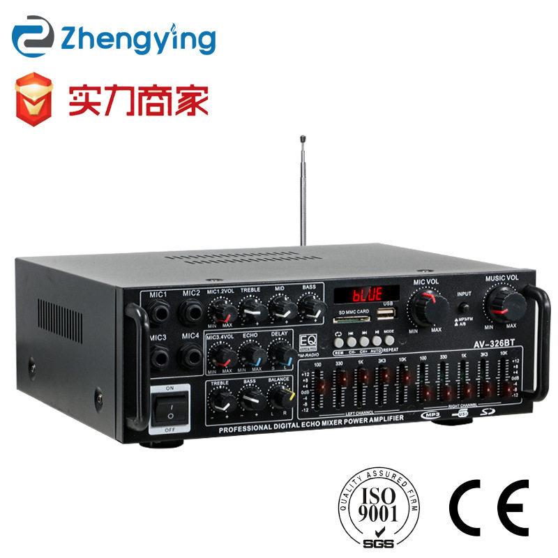 [คลังสินค้าพร้อม] เพาเวอร์แอมป์ในครัวเรือนกําลังสูง 12V/220V บลูทูธ EQ Balancer รถกลางแจ้ง K เพลงเคร