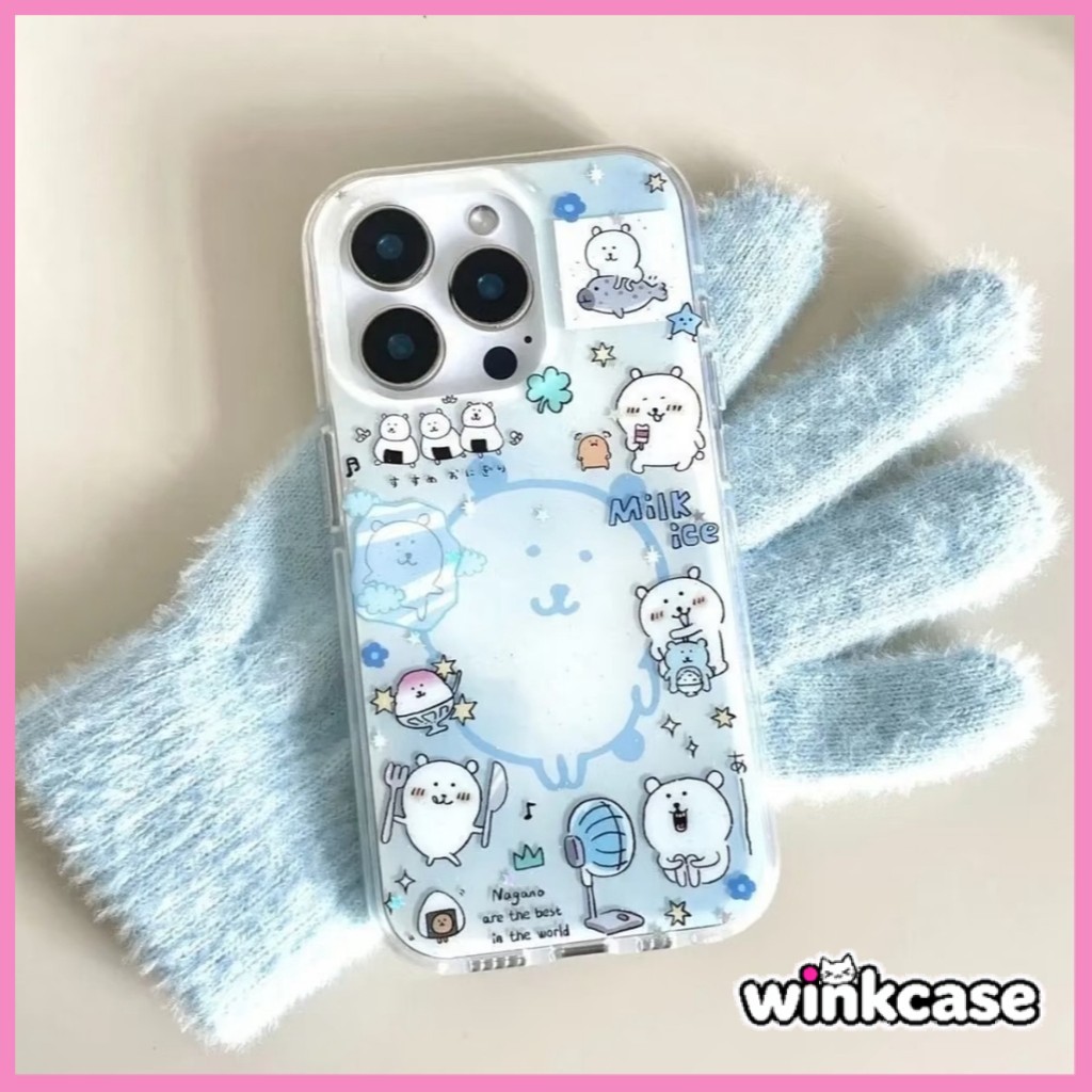 blue เคสใหม่สำหรับไอโฟน 16 15 17 air 12 14 13 ProMax 16Plus case for iPhone 14 Pro 7 8 XR XS MAX โปร่งใสน่ารัก