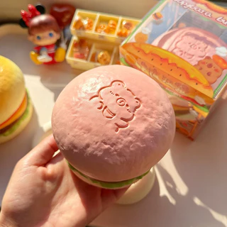 COD Squishy ยืดหยุ่นช้า รูปคาปิบาร่า สตรอว์เบอร์รี่แฮมเบอร์เกอร์ ขนมปัง บีบนุ่มคลายเครียด สควิชชี่แฮมเบอร์เกอร์คาปิบารา