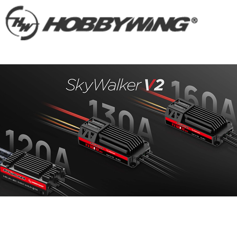Hobbywing Skywalker 120A V2 / HV 130A 160A 6-14S 32-bit OPTO V2 ตัวควบคุมความเร็วแบบไม่มีแปรง ESC สําหรับ Rc เครื่องบินปีกคงที่