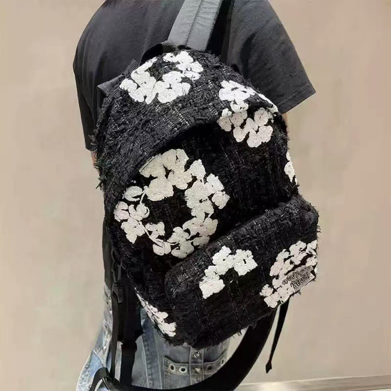 DENIM TEARS 刺绣双肩书包 电脑书包 休闲 设计感 | DENIM TEARS Embroidered Backpack Laptop Bag Casual Stylis ChSlMT0da