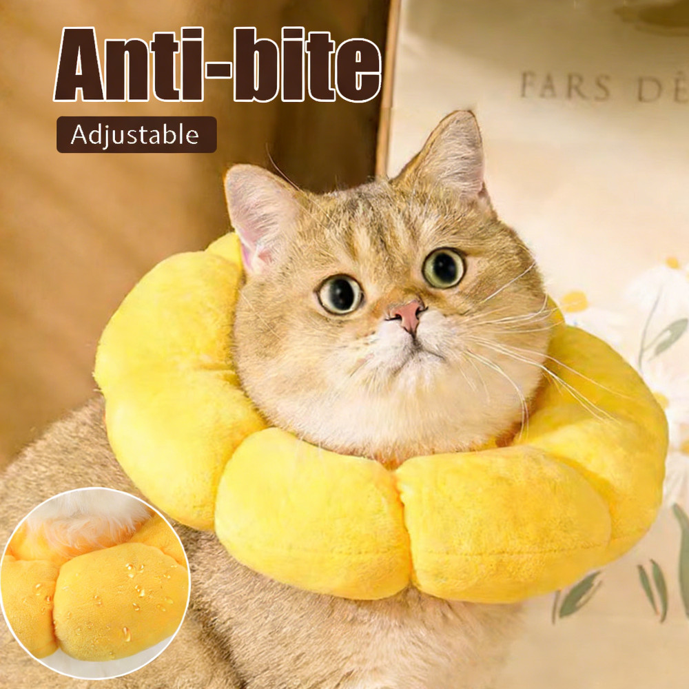Pet Dog Elizabeth Collar E-Collar After Surgery Recovery Sunflower Pet Cat