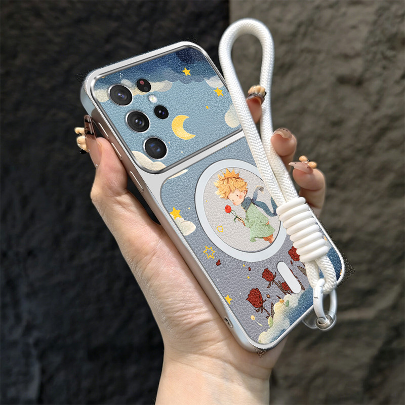 SAMSUNG เคสสําหรับSamsung S25 S26 Ultra S25 S26 plus S25 FE S26 Ultra 5Gเคสโทรศัพท์Softcaseกันกระแทกออกแบบใหม่ความงามน่ารักเจ้าชายน้อยพร้อมเชือกเส้นเล็กสําหรับสาวTBDTBSXK1