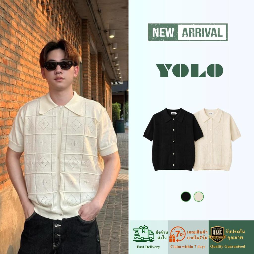 YOLO เสื้อไหมพรม OVERSIED เสื้อไหมพรมแขนสั้น  เหมาะสำหรับใส่หน้าร้อน สินค้าไม่แนะนำให้เผื่อไซส์  Y261805