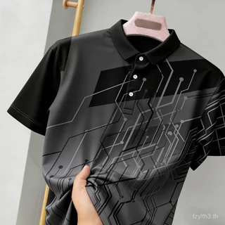 ปกเสื้อผู้ชายเสื้อกีฬากีฬาไมโครพิมพ์ผ้าผู้ชายที่เรียบง่ายระบายอากาศเสื้อโปโล