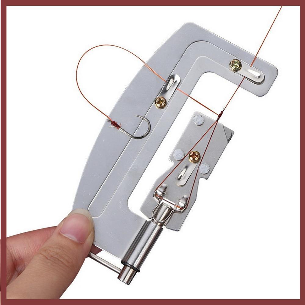 [DT] อุปกรณ์ตกปลากึ่งอัตโนมัติตะขอตกปลา Line Tier Machine สแตนเลสแบบพกพา Fishhook Line Knotter Tying Tale [TH]