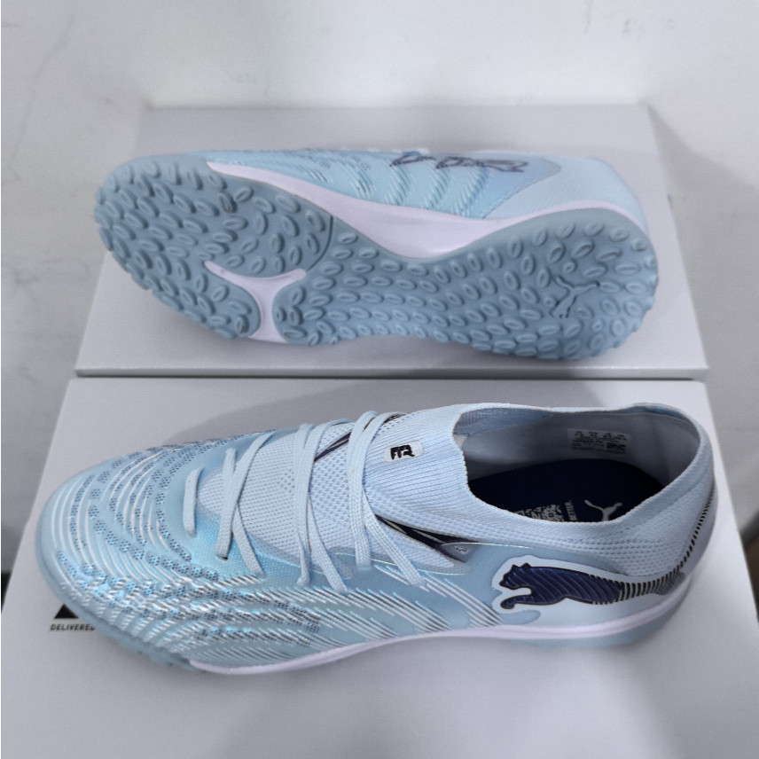 ใหม่รองเท้าฟุตบอล ไม่ ขนาด 39-45 ผู้ชายถักเต็มสีฟ้าอ่อนน้ําหนักเบาและทนทานรองเท้าบูท