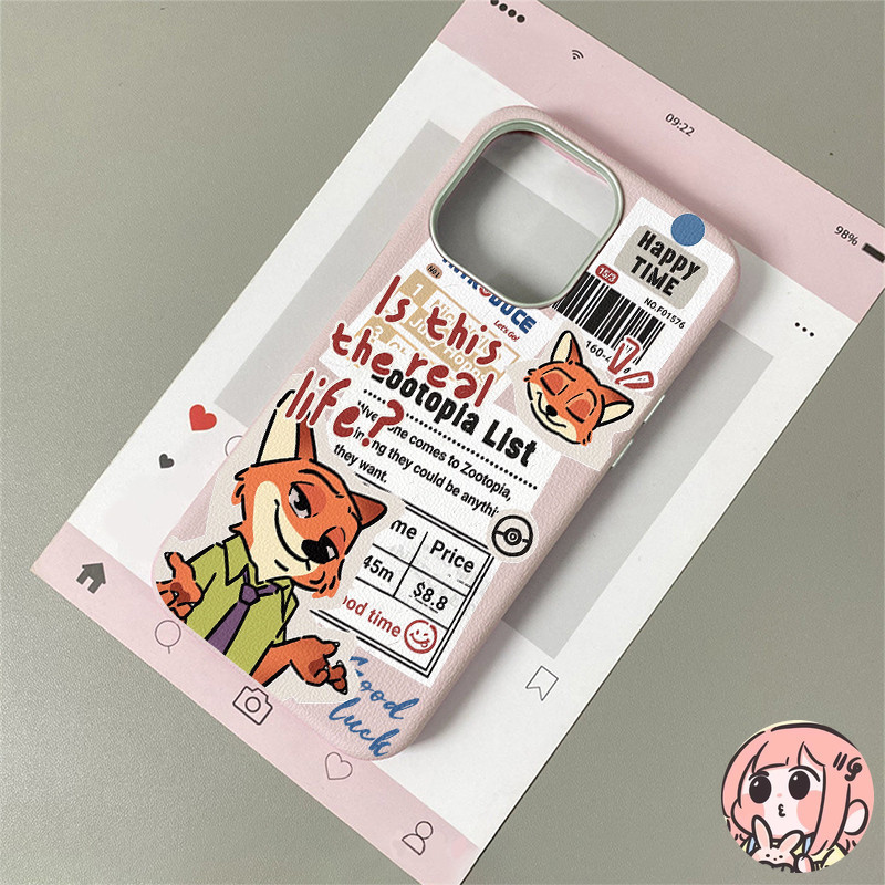 สำหรับ IPhone 13 17 16 11 15 Air 14 12 Pro Max 7 8 14 16 Plus XR X XS SE 2 3 ดูเดิลนิคจูดี้คู่หูเคสหนังพื้นผิวโทรศัพท์ - รูปที่ 2