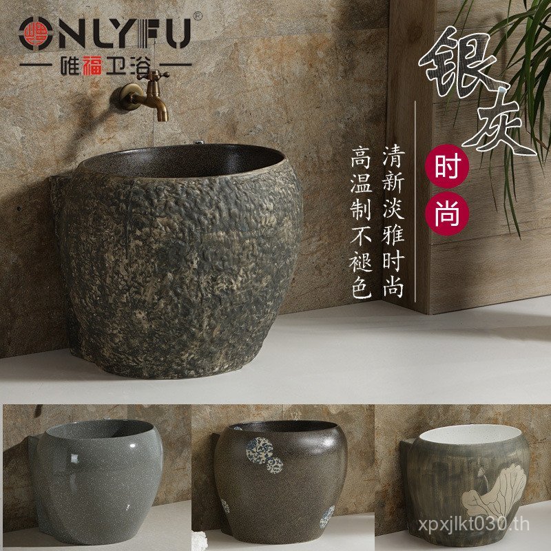 สวนวิธีโบราณระเบียง T608 Ground Mop Pot Hotel Courtyard Fish Tank Water Oval Omega B & B Outdoor j M