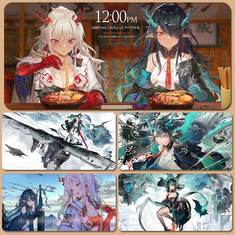 Arknights แผ่นรองเมาส์ Hoolheyak Gaming Mousepad การ์ตูน Amiya Skadi แป้นพิมพ์แผ่นอะนิเมะ Kaltsit Ey
