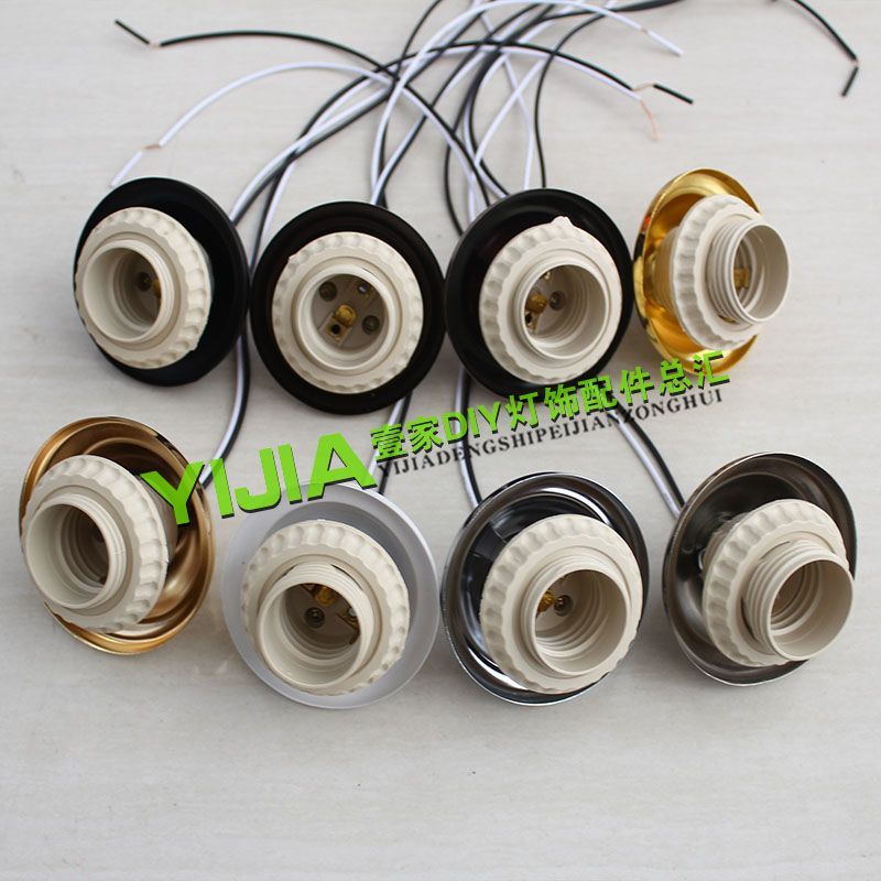 E27E14 โคมไฟโคมระย้าผู้ถือโคมไฟคริสตัลโคมไฟเพดาน e27e14 พร้อมโคมไฟถ้วยผู้ถือสาย DIY โคมไฟอุปกรณ์เสริ