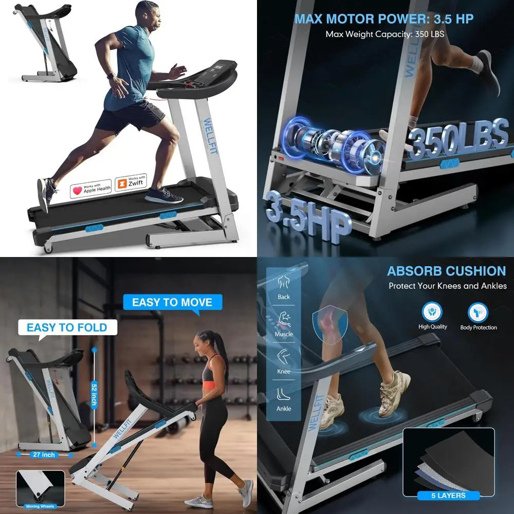 ลู่วิ่งไฟฟ้าเอียงอัตโนมัติความจุสูง 8.7 mph , 4.0hp , 400+lbs , การควบคุมด้วยเสียงอัจฉริยะ , รองรับ 